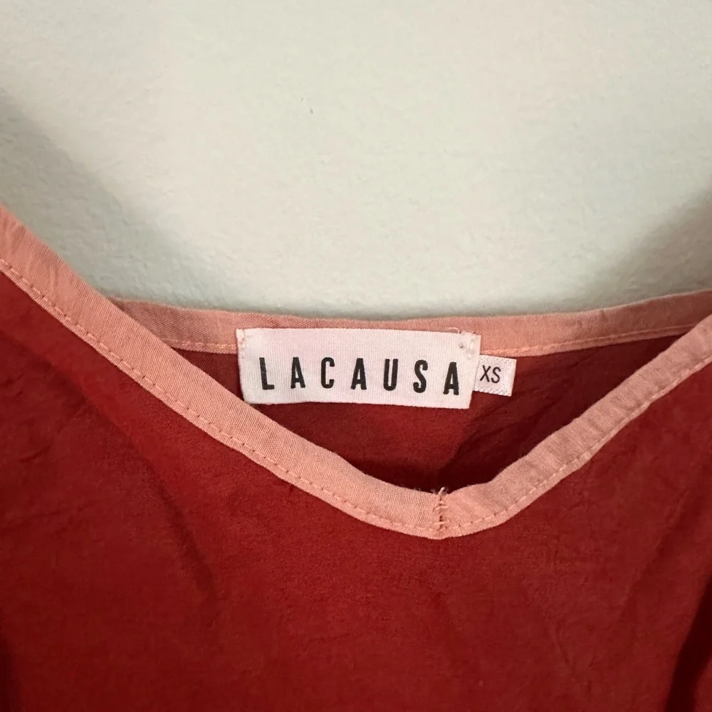 Anthropologie Lacausa Red Sleeveless slip Dress - Picture 5 of 7